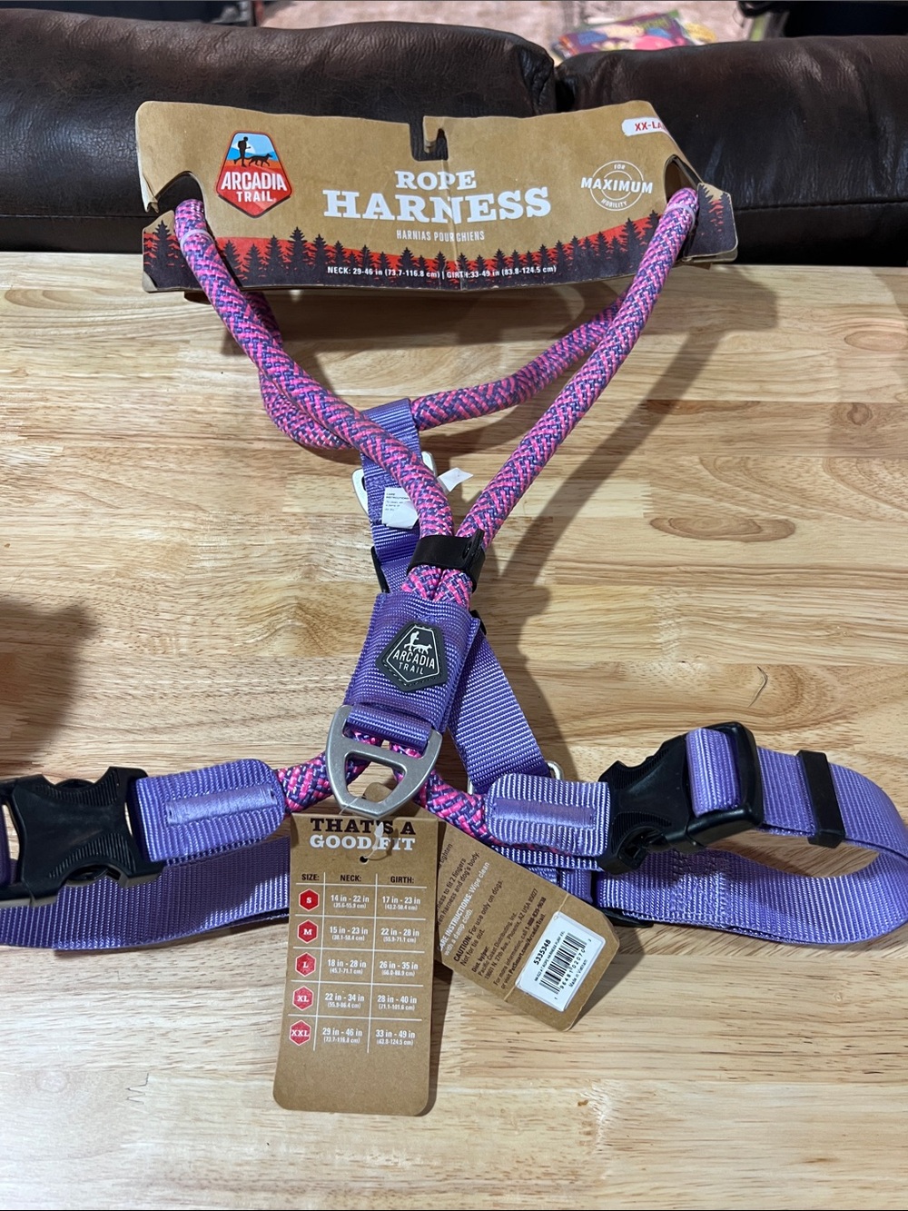 Arcadia tails Rope Harness in Purple/Pink XXL XL